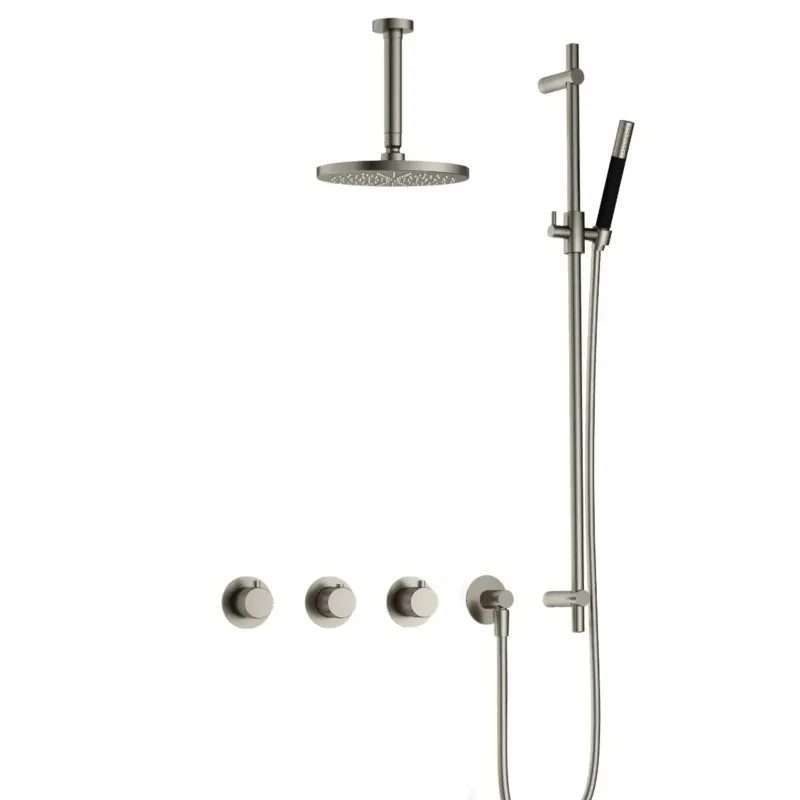 Hotbath Cobber X IBSX70 inbouwdouche met 15cm plafondbuis en glijstang geborsteld nikkel Betrouwbaar