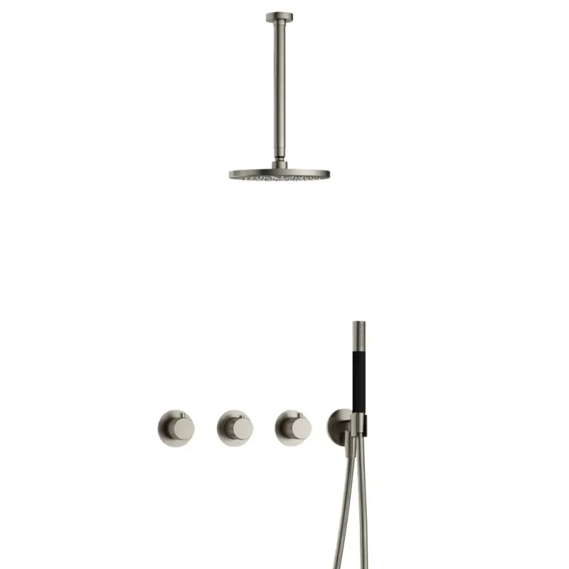 Flitsaanbieding Hotbath Cobber X IBSX70 inbouwdouche met 30cm plafondbuis geborsteld nikkel
