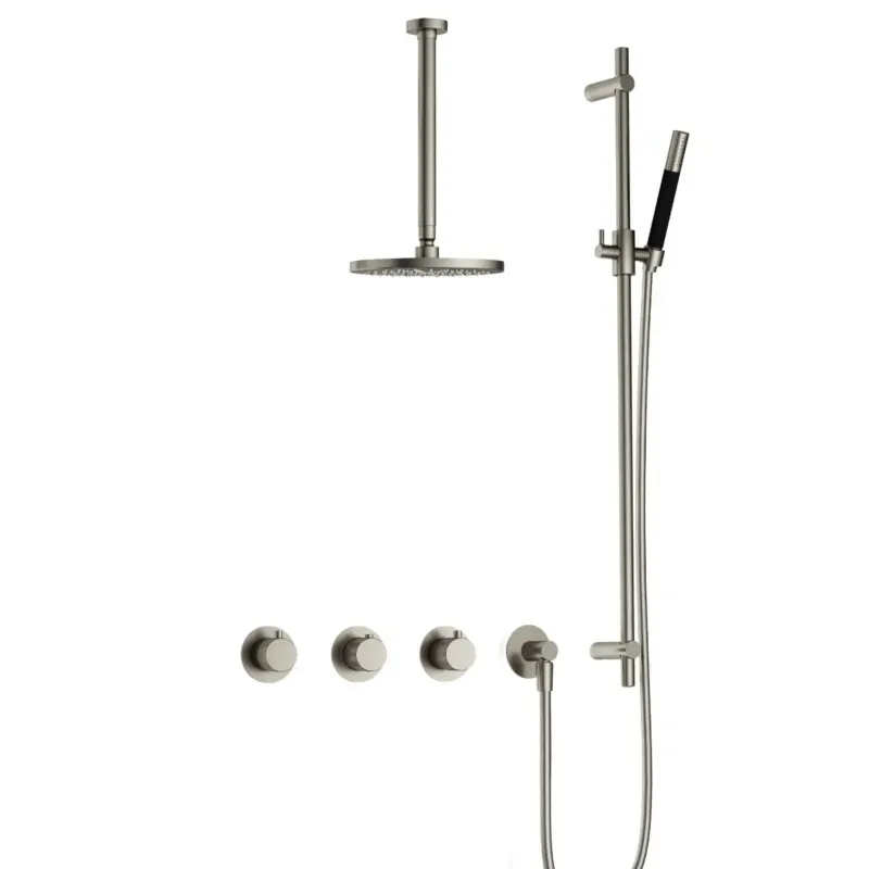 Hotbath Cobber X IBSX70 inbouwdouche met 30cm plafondbuis en glijstang geborsteld nikkel Shop Nu