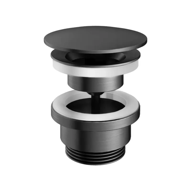 Bestseller Hotbath Gal always open clickwaste rond geborsteld gunmetal PVD