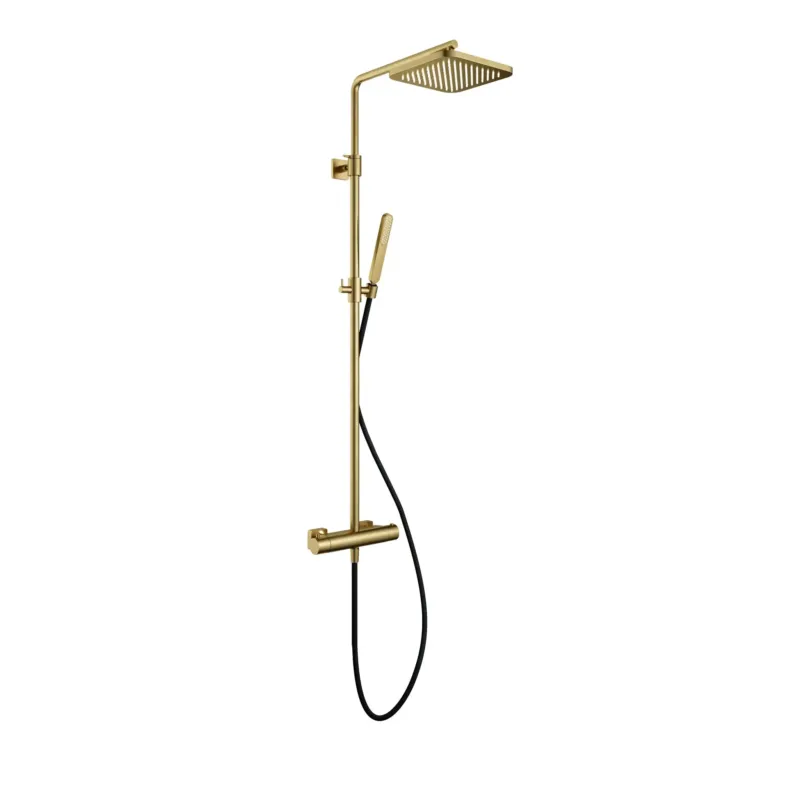 Hotbath Gal thermostatische stortdouche set geborsteld messing PVD Exclusieve Aanbieding
