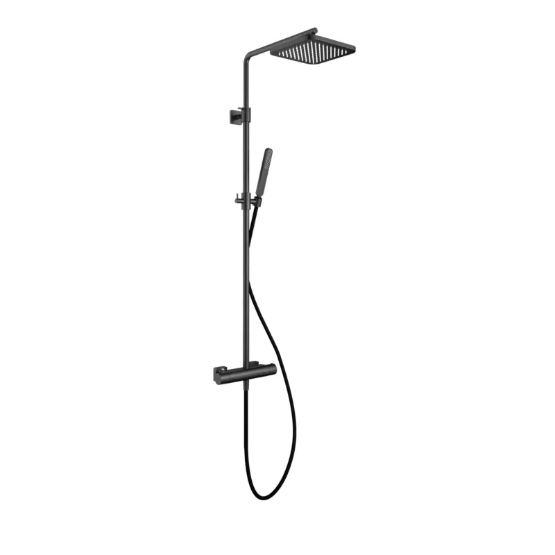 Favoriet Hotbath Gal thermostatische stortdouche set geborsteld gunmetal PVD