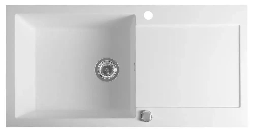 Sapho spoelbak 97x50cm met kraangat wit graniet Koop Vandaag