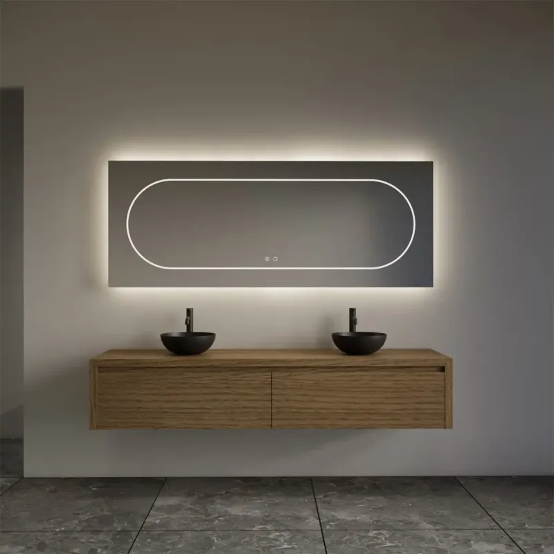 Beste Prijs Gliss Design Ares badmeubel 180cm 2 lades castle brown zonder waskom