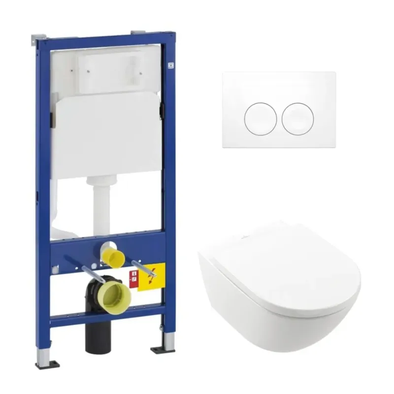 Geberit UP100 toiletset met Villeroy en Boch Subway 3.0 randloos toilet met softclose zitting wit Korting