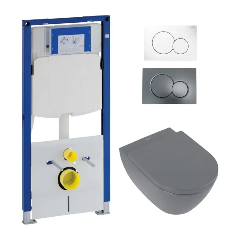 Geberit UP320 toiletset met Villeroy en Boch Subway 2.0 antraciet toilet met DirectFlush en CeramicPlus Populair