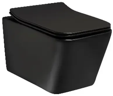 Kerra Tinos randloos toilet met softclose zitting zwart mat Alleen Vandaag