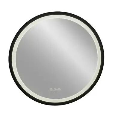 Actieprijs Plieger Nero Round ronde spiegel LED met touch 60cm zwart