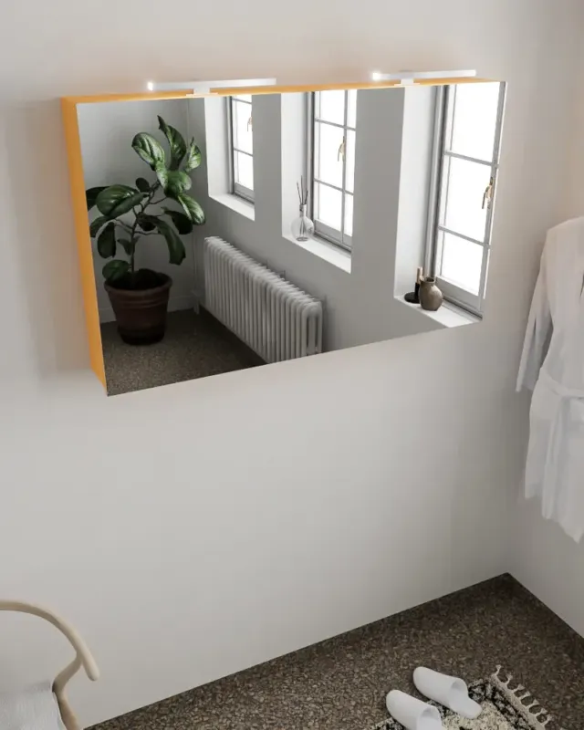 Laatste Kans Mondiaz Cubb spiegelkast 120x70x16cm ocher met 2 deuren