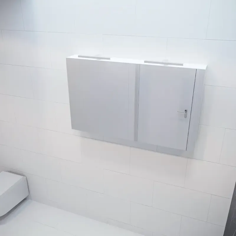 Betaalbaar Mondiaz Cubb spiegelkast 120x70x16cm talc met 2 deuren