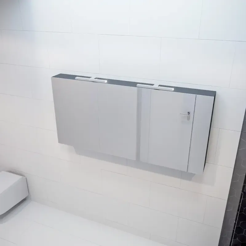 Mondiaz Cubb spiegelkast 150x70x16cm dark grey met 3 deuren Bestel Nu