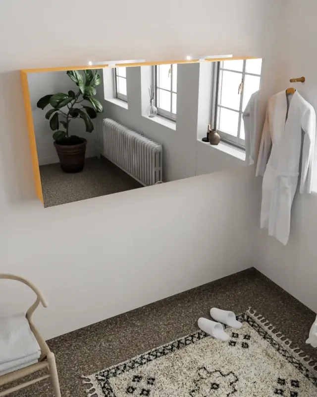 Mondiaz Cubb spiegelkast 150x70x16cm ocher met 3 deuren Direct Beschikbaar