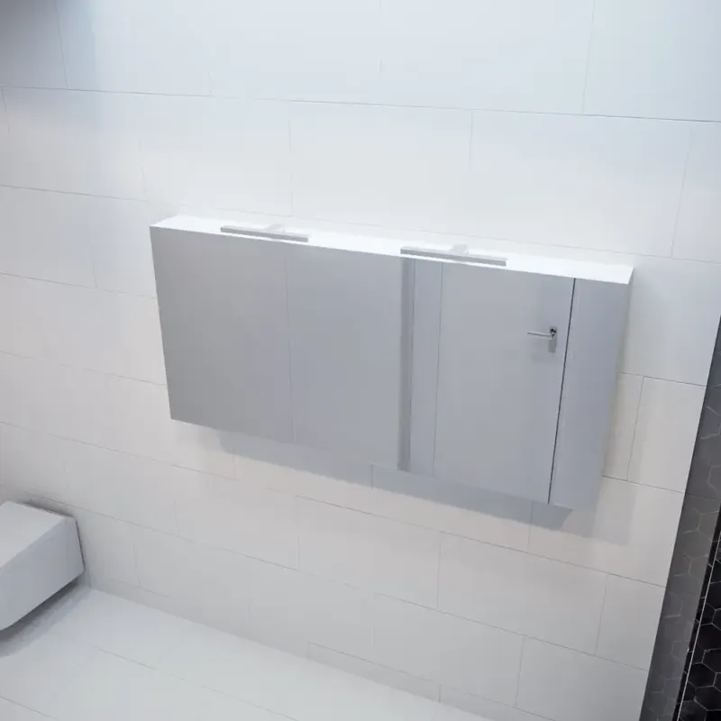 Mondiaz Cubb spiegelkast 150x70x16cm talc met 3 deuren Bestseller