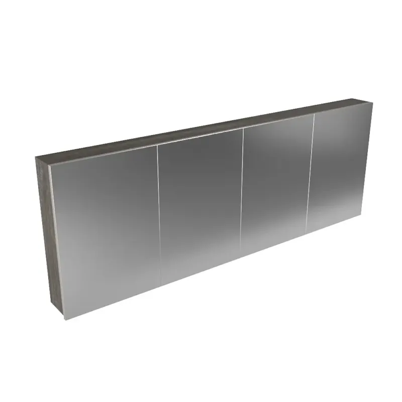 Lage Kosten Mondiaz Cubb spiegelkast 200x70x16cm dark brown met 4 deuren