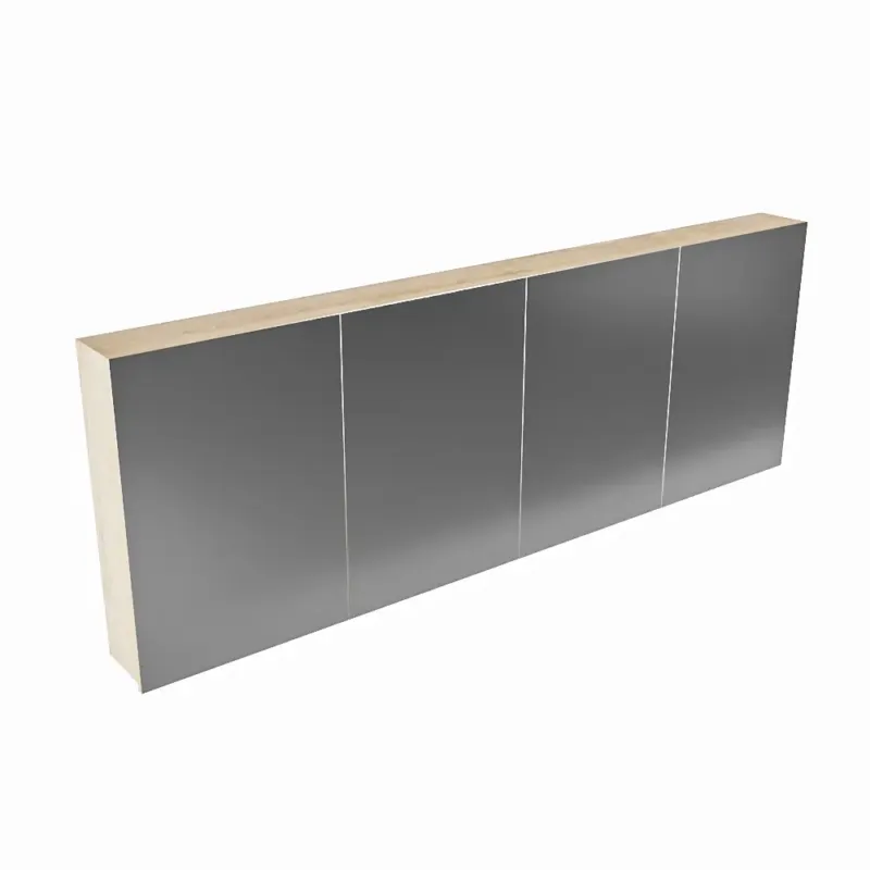 Mondiaz Cubb spiegelkast 200x70x16cm washed oak met 4 deuren Weekendaanbieding