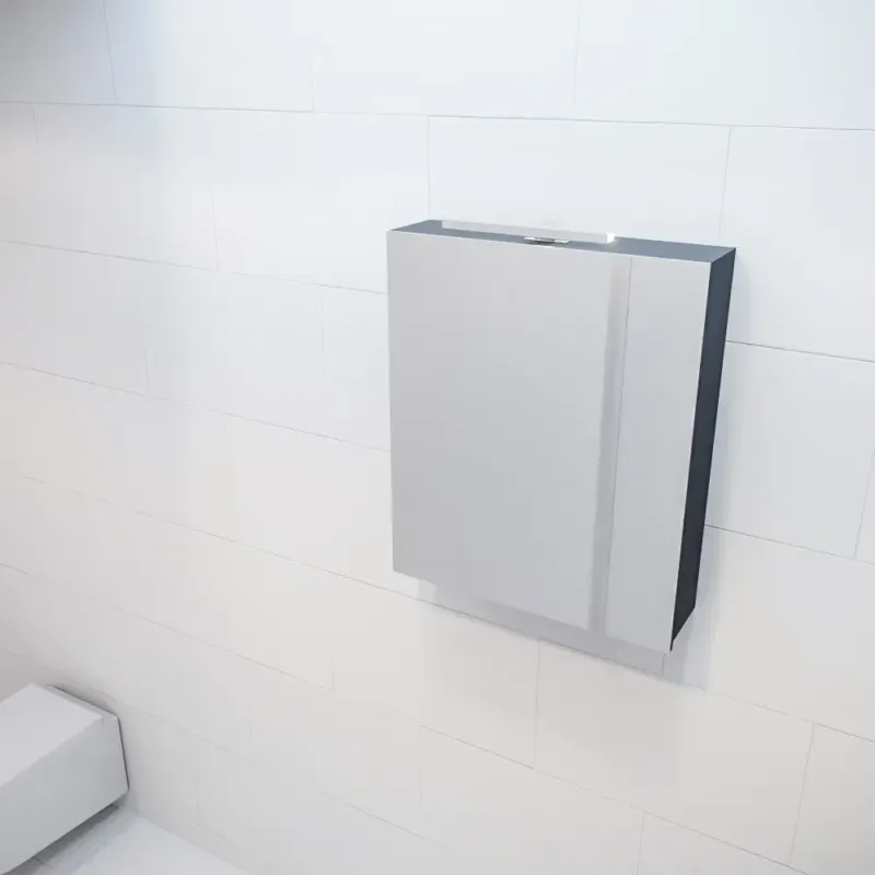 Mondiaz Cubb spiegelkast 60x70x16cm dark grey met 1 deur Exclusieve Aanbieding