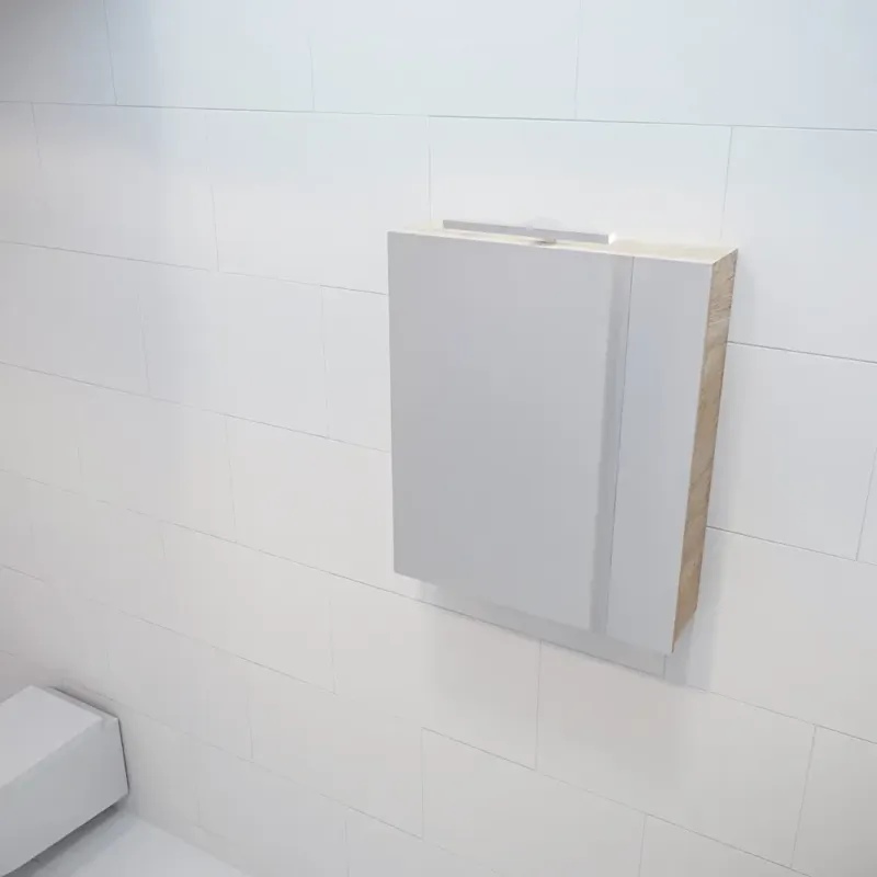 Mondiaz Cubb spiegelkast 60x70x16cm washed oak met 1 deur Gratis Retour