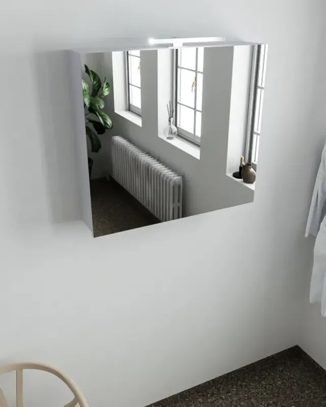 Mondiaz Cubb spiegelkast 80x70x16cm cale met 2 deuren Weekendaanbieding