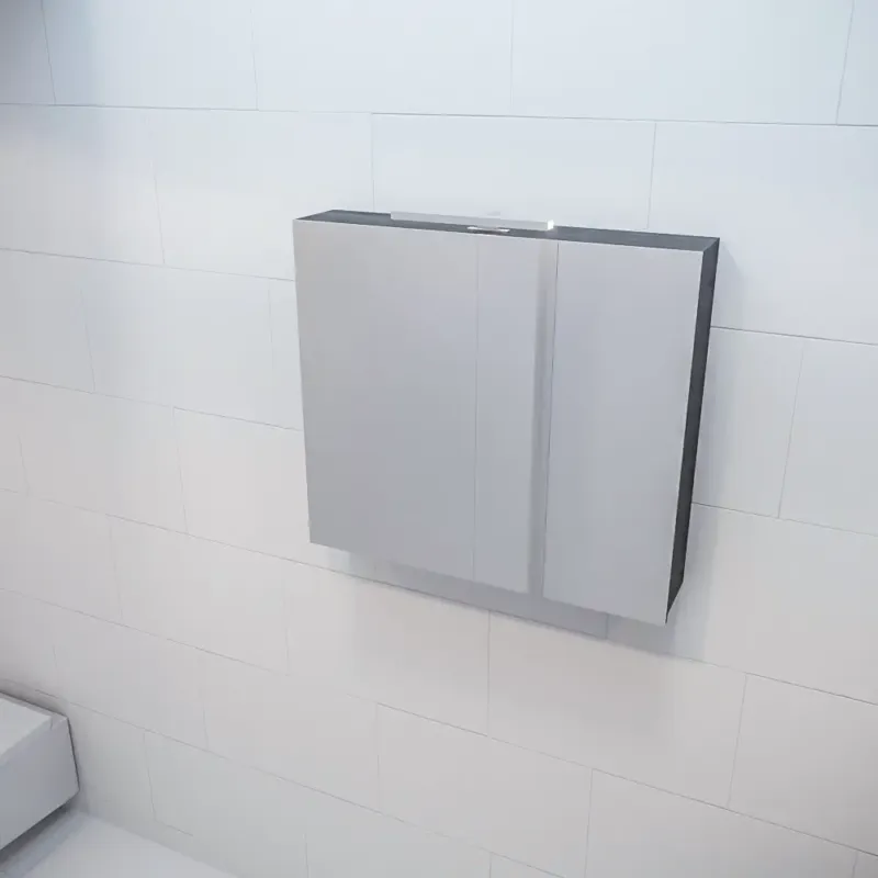 Mondiaz Cubb spiegelkast 80x70x16cm dark brown met 2 deuren Weekendaanbieding
