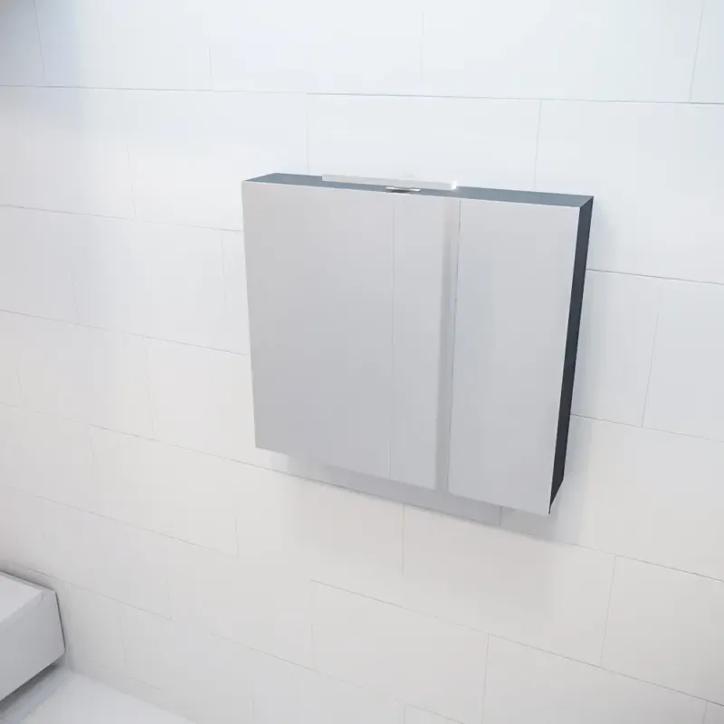 Laatste Kans Mondiaz Cubb spiegelkast 80x70x16cm dark grey met 2 deuren