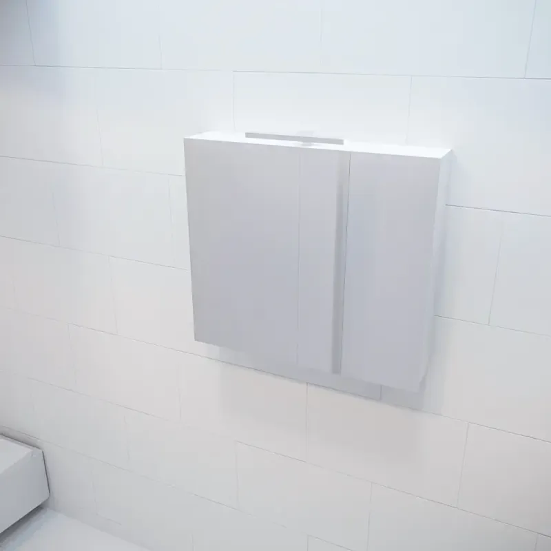Hete Deal Mondiaz Cubb spiegelkast 80x70x16cm talc met 2 deuren