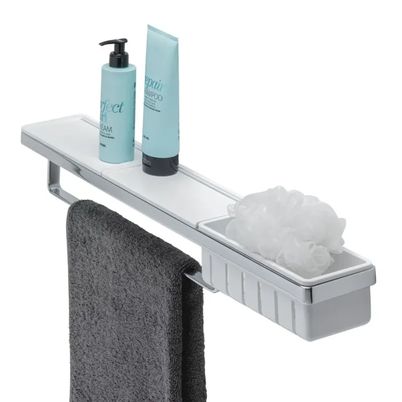 Geesa Frame planchet met handdoekrek en douchemand wit/chroom Koopje