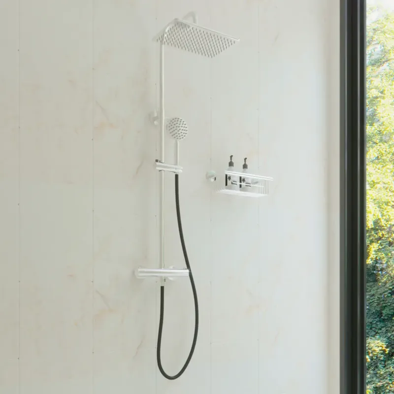 Saniclear Vision Pro opbouw regendouche met 20x30cm hoofddouche chroom Laatste Versie