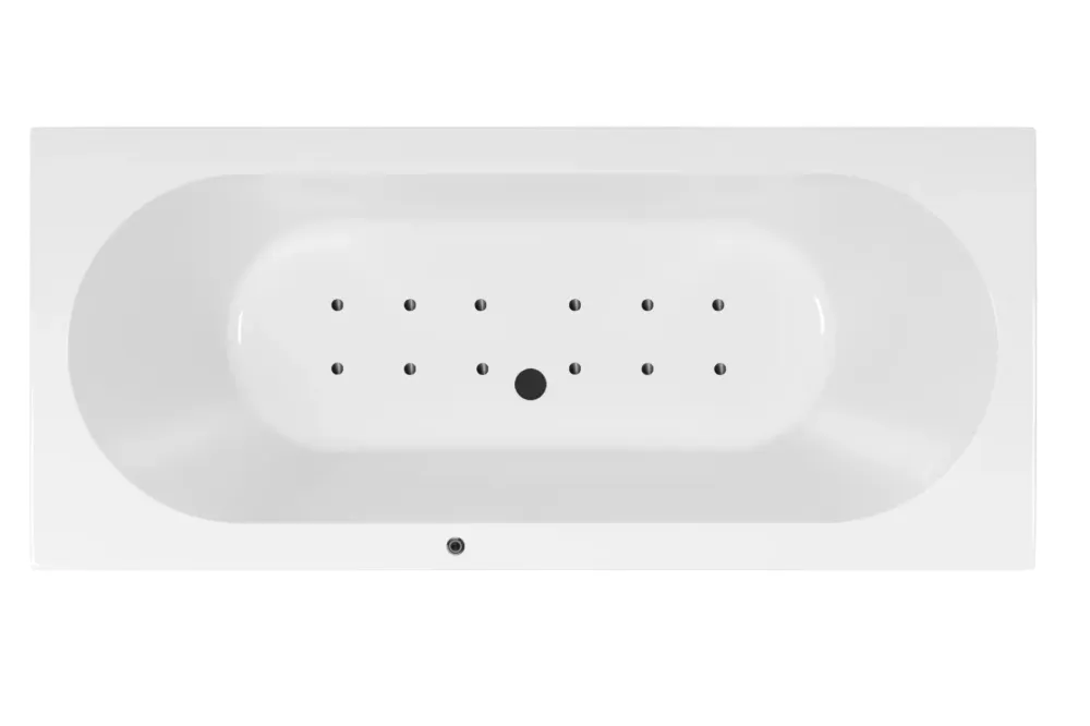 Lambini Designs Round bubbelbad 190x90cm 12 zwarte aerojets elektronisch Laatste Kans