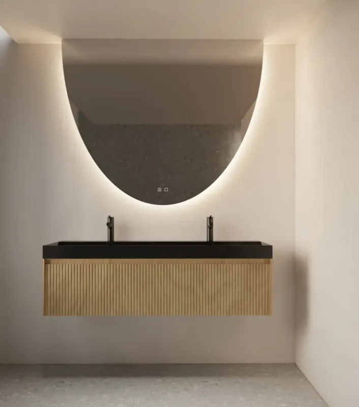 Alleen Vandaag Gliss Design Eos spiegel ronding naar beneden 120x120cm