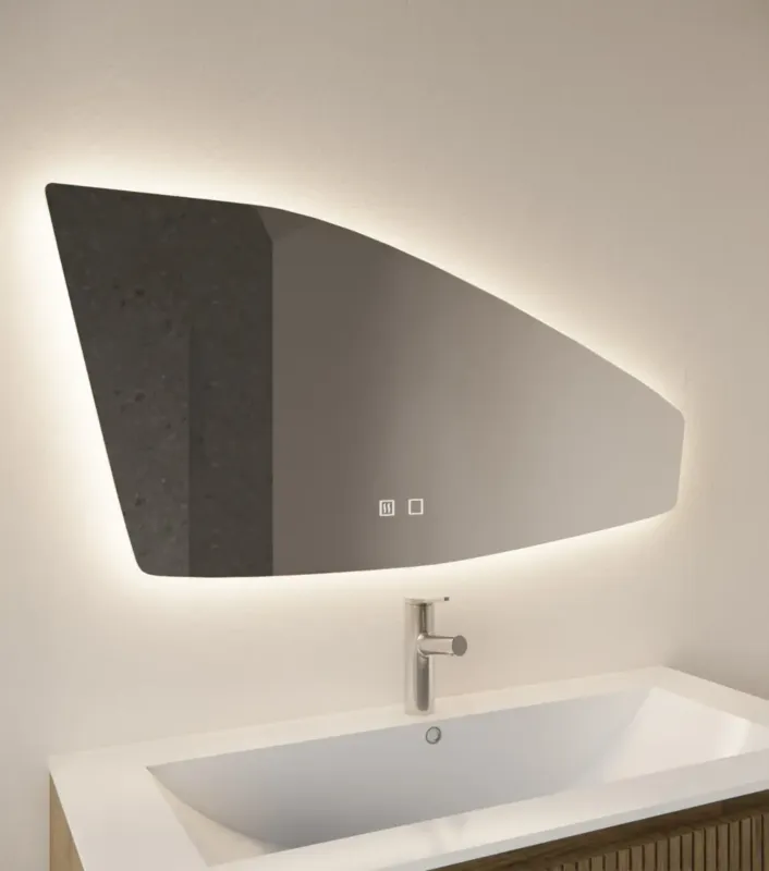 Express Levering Gliss Design Tartaros spiegel met LED-verlichting en verwarming 100x50cm