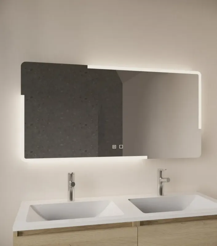 Gliss Design Melite spiegel met LED-verlichting en verwarming 160x70cm Hoge Kwaliteit