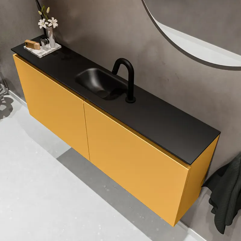 Bestel Nu Mondiaz Ture 120cm toiletmeubel ocher met wastafel urban midden 1 kraangat