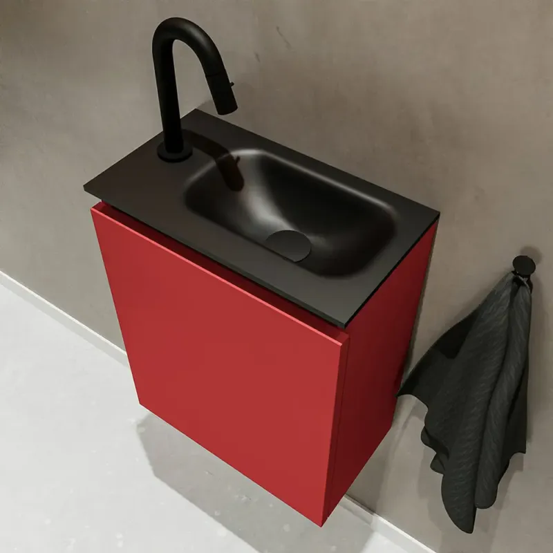 Fabrieksprijs Mondiaz Ture 40cm toiletmeubel fire met wastafel urban rechts 1 kraangat