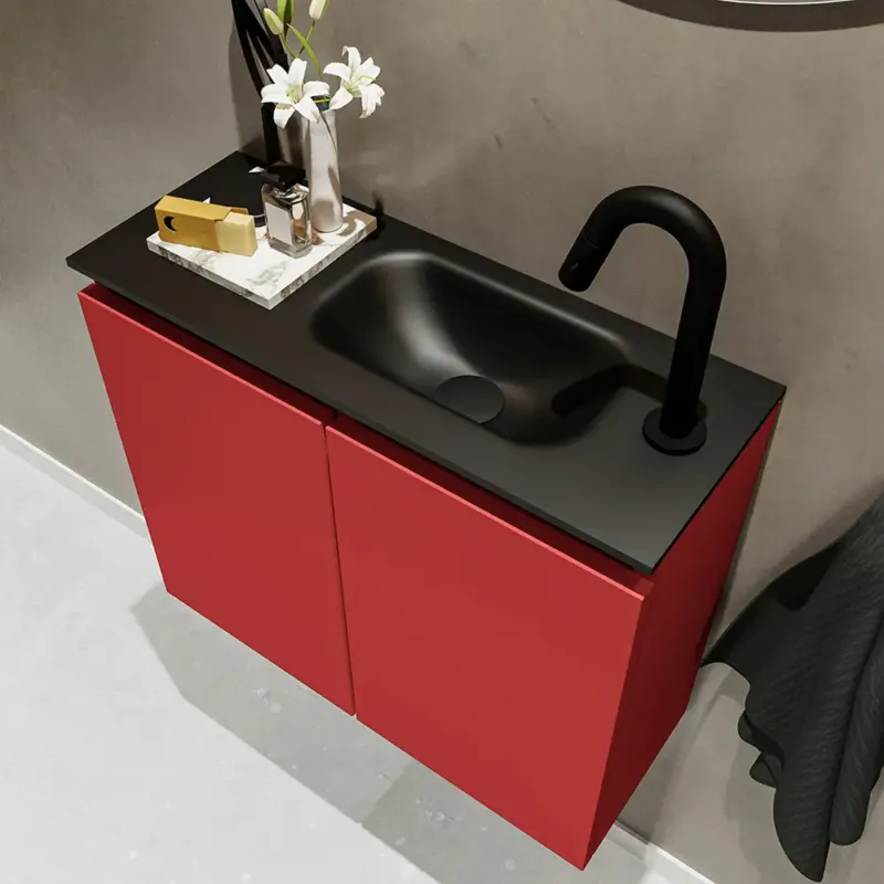 Korting Mondiaz Ture 60cm toiletmeubel fire met wastafel urban rechts 1 kraangat