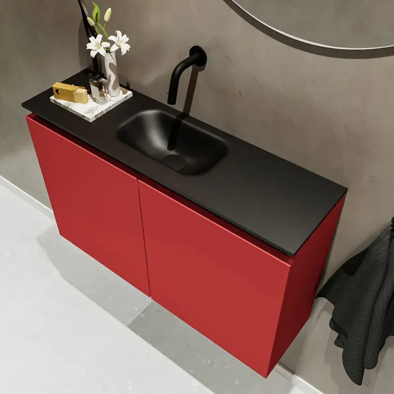 Dagaanbieding Mondiaz Ture 80cm toiletmeubel fire met wastafel urban midden geen kraangat