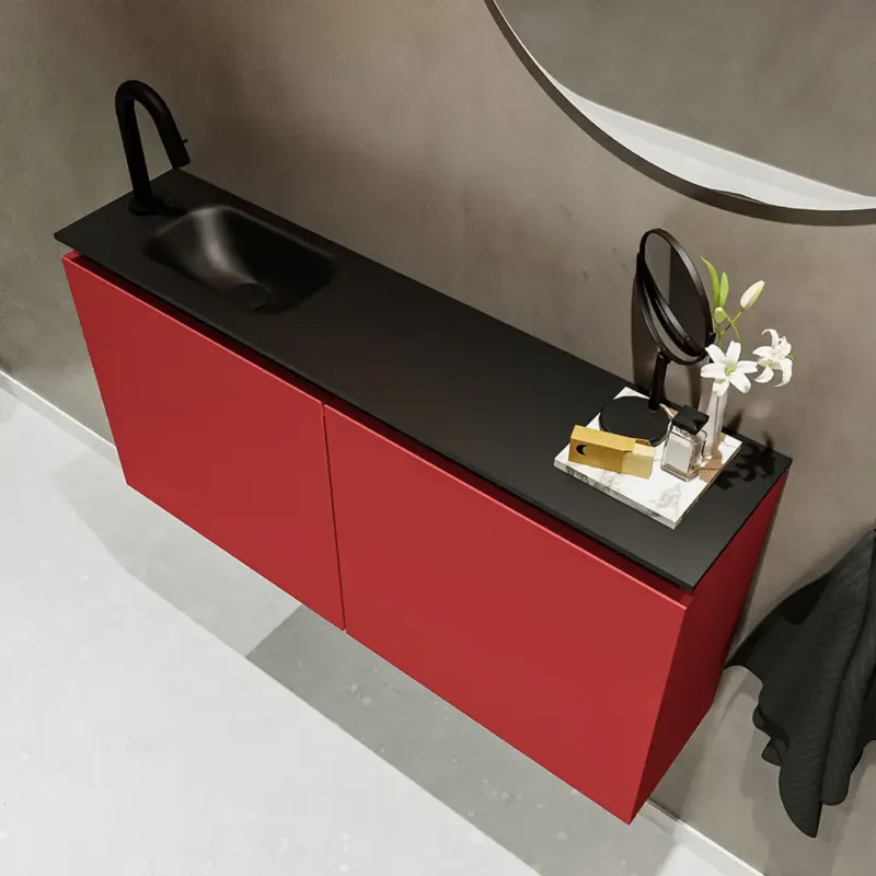 Betrouwbaar Mondiaz Ture 100cm toiletmeubel fire met wastafel urban links 1 kraangat