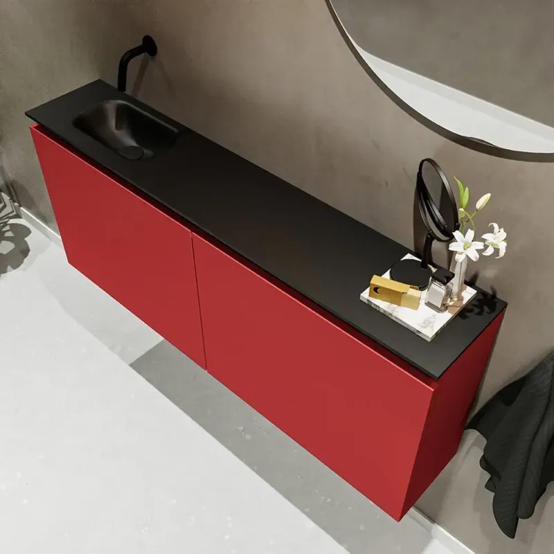 Beperkt Aanbod Mondiaz Ture 120cm toiletmeubel fire met wastafel urban links geen kraangat