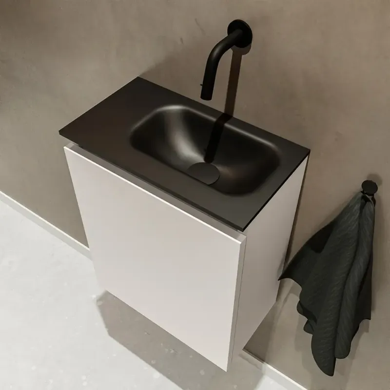 Laatste Kans Mondiaz Ture 40cm toiletmeubel linen met wastafel urban rechts geen kraangat