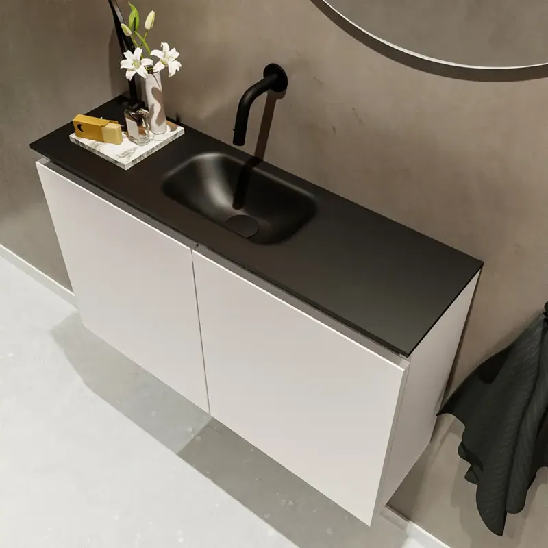 Mondiaz Ture 80cm toiletmeubel linen met wastafel urban midden geen kraangat Koop Vandaag