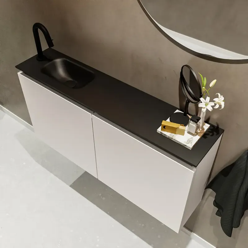 Mondiaz Ture 100cm toiletmeubel linen met wastafel urban links 1 kraangat Dagaanbieding