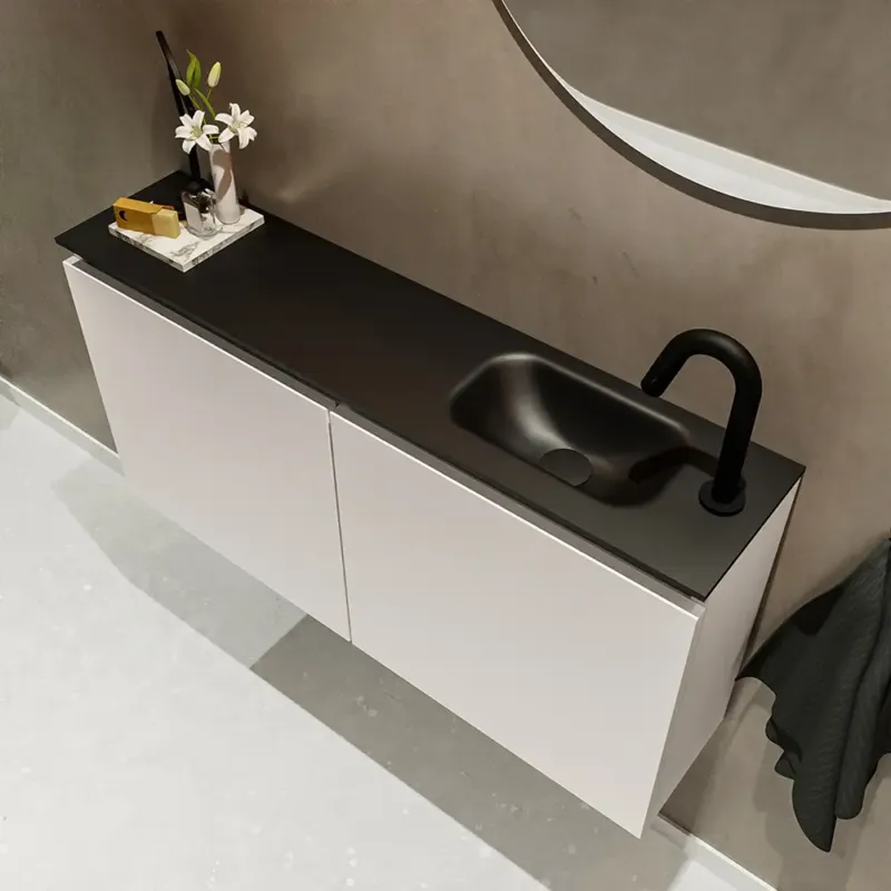 Mondiaz Ture 100cm toiletmeubel linen met wastafel urban rechts 1 kraangat Koop Online