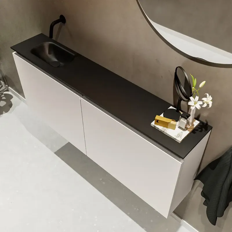 Mondiaz Ture 120cm toiletmeubel linen met wastafel urban links geen kraangat Speciale Aanbieding
