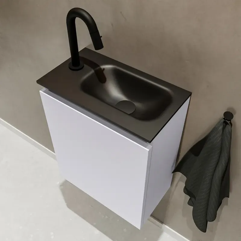 Mondiaz Ture 40cm toiletmeubel cale met wastafel urban rechts 1 kraangat Snelle Levering