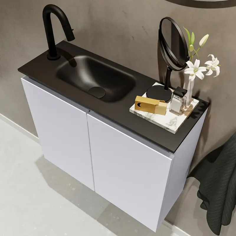 Korting Mondiaz Ture 60cm toiletmeubel cale met wastafel urban links 1 kraangat