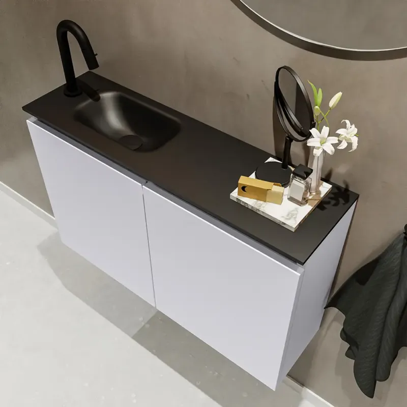 Flitsaanbieding Mondiaz Ture 80cm toiletmeubel cale met wastafel urban links 1 kraangat