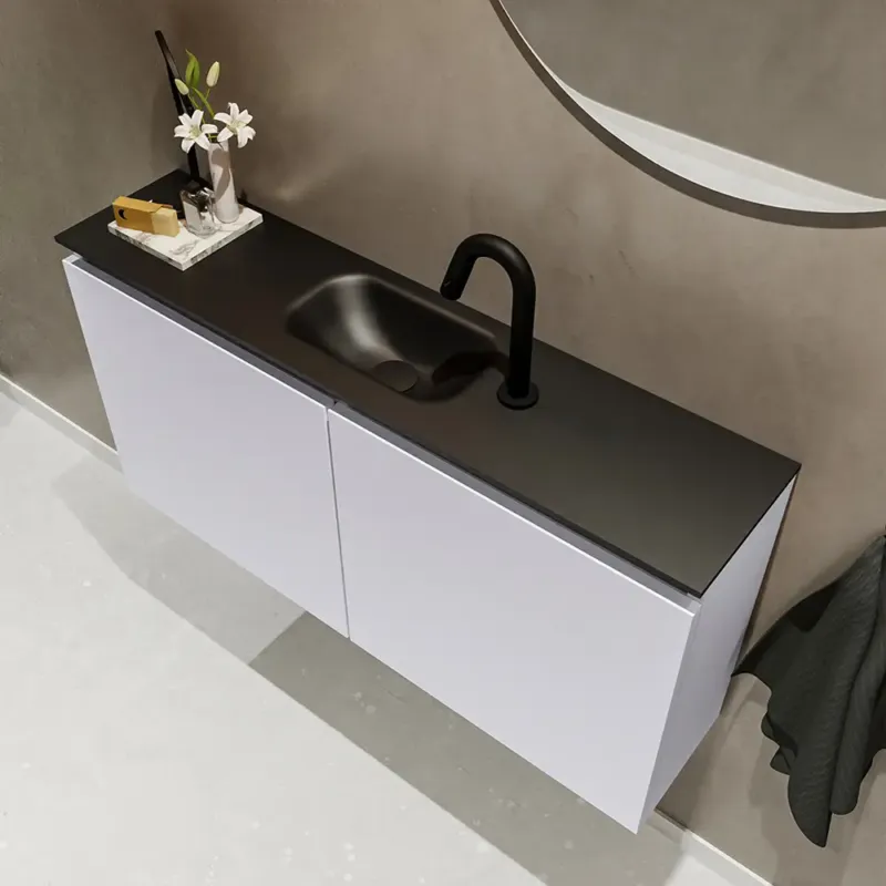 Hoge Kwaliteit Mondiaz Ture 100cm toiletmeubel cale met wastafel urban midden 1 kraangat