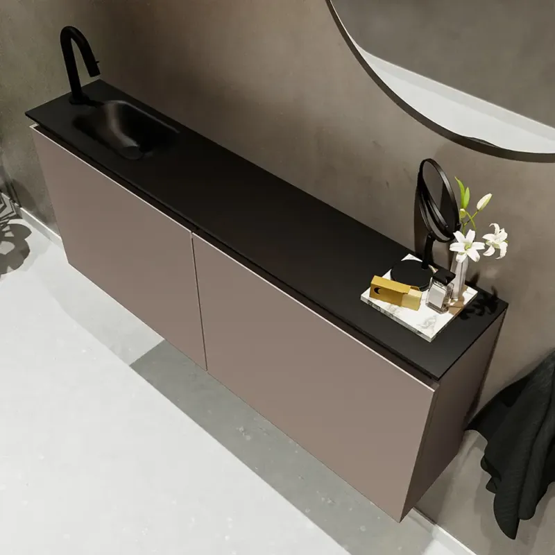Voordeelprijs Mondiaz Ture 120cm toiletmeubel smoke met wastafel urban links 1 kraangat