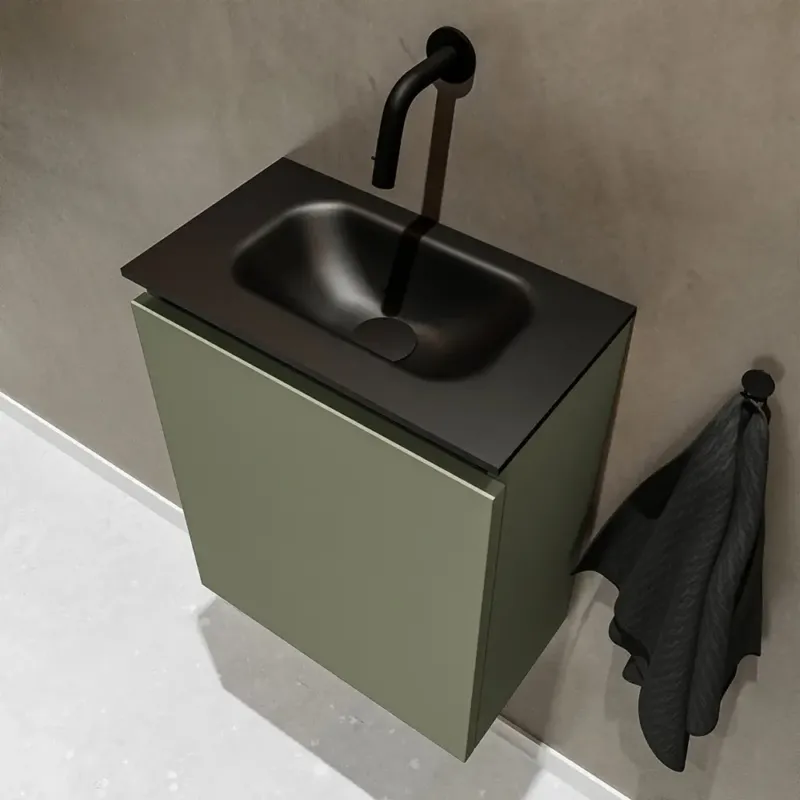 Koopje Mondiaz Ture 40cm toiletmeubel army met wastafel urban midden geen kraangat