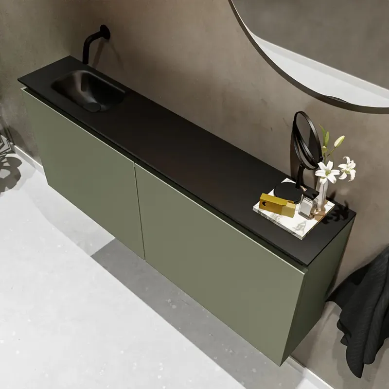 Dagaanbieding Mondiaz Ture 120cm toiletmeubel army met wastafel urban links geen kraangat