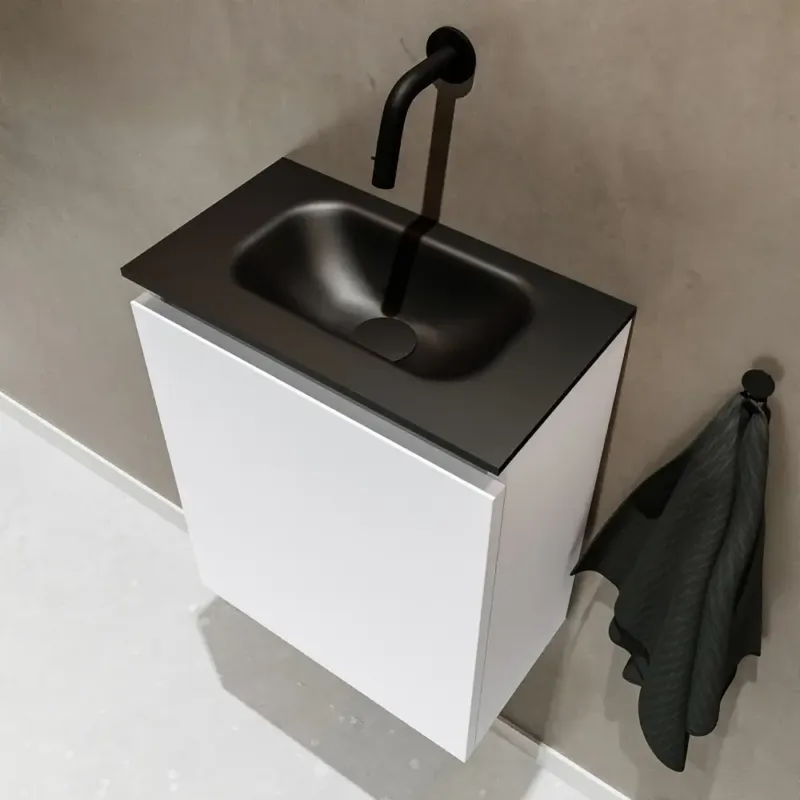 Veilige Betaling Mondiaz Ture 40cm toiletmeubel talc met wastafel urban midden geen kraangat